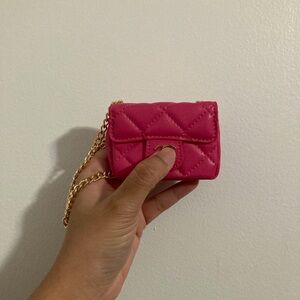 Mini Quilted Hot Pink with Gold Hardware Magnetic Closure Crossbody Bag Charm